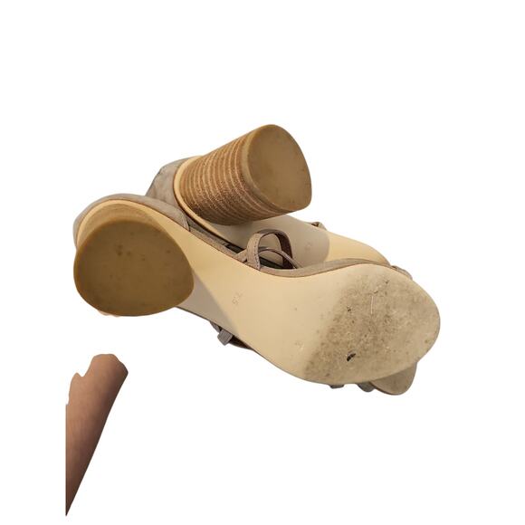 Jeffrey Campbell Despina Sandal Heels Women's size 7.5 Suede Strappy Tan SH166 - Picture 5 of 6